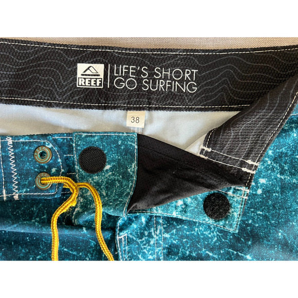 Reef Men's Boardshorts Swim trunk, beach Blue Size 38 - Picture 4 of 7